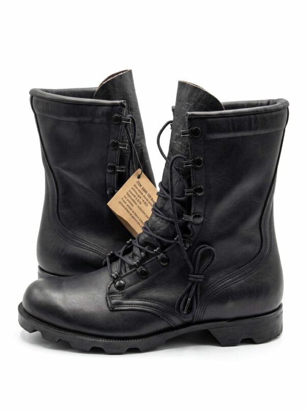 Military Black, Mildew and Water Resistant Combat Boots with Direct Molded Soles