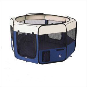 frisco-soft-side-exercise-pen-for-pets Frisco blue and cream soft-sided exercise pen for pets